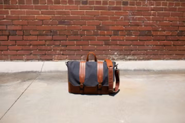 Waxed Canvas Leather Messenger Bag: 15-inch Laptop Work Bag