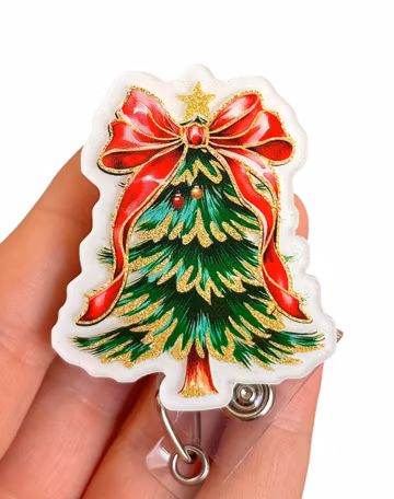 Christmas badge reel - Nurse Badge Reel - Badge clip - Badge pull - Gift for coworker