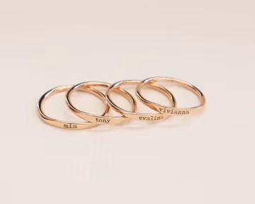 Custom Delicate Name Ring • Custom Stacking Rings • Skinny Custom Ring • Bridesmaids Gift • Baby Name Mom Gift • Grandma Gift • RM21F31