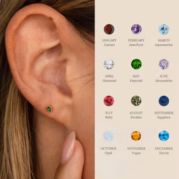 Flat Back Birthstone Studs by Caitlyn Minimalist • Dainty Gemstone Stud Earrings in Gold • Minimalist Jewelry • Personalized Gifts • ER589