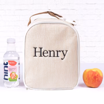 Personalized Lunch Bags for Kids, Insulated Lunch Bag, Seersucker Lunch Bag, Monogrammed Kids Lunch Bag, Lunch Box, Lunch Bag for Women