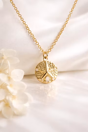 Sand Dollar Necklace, 14K Gold Filled or Sterling Silver, Beach Jewelry Gift, Ocean Necklace for Women, Coastal Jewelry