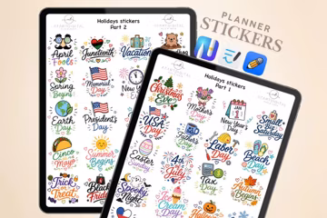 Holiday Planner Stickers | USA Holidays PNG | Digital Sticker Set | GoodNotes | Notability | Year Round Planner Decor | GoodNotes Digital