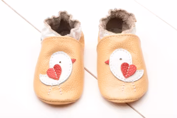 Tan Baby Shoes Leather, Soft Sole Toddler/Infant Shoes, Baby Moccasins, Newborn Booties/Slippers, Girls', Boys', Chicken/Chick Gifts, Evtodi