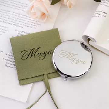 Personalized Engraved Makeup Mirror, Bridesmaid Compact mirror, Wedding Favours