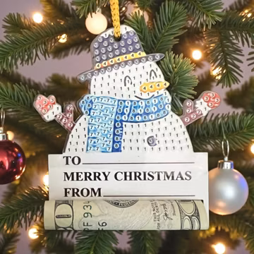 16 Christmas Money Clip Gift Tags, DIY Diamond Painting Ornament Kit on Wood