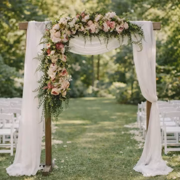 Wedding Arch Swag, Wedding Backdrop, Wedding Arch Flowers, Extra Large Wedding Swag, Silk Arch Flowers, Church Swag, Corner Wedding Swag