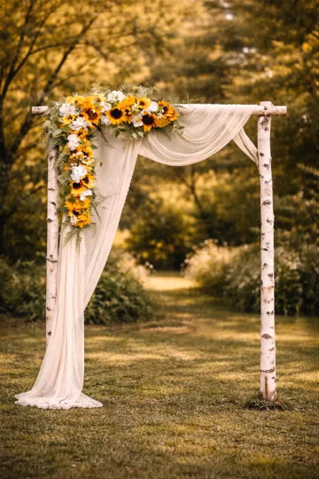 Wedding Garland,Sunflower Swag, Wedding Backdrop, Wedding Arch Flowers, Extra Large Wedding Swag, Silk Arch Flowers, Corner Wedding Swag