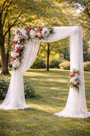 Wedding Arch Swag, Wedding Backdrop, Wedding Arch Flowers, Extra Large Wedding Swag, Silk Arch Flowers, Church Swag, Corner Wedding Swag