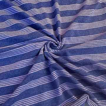 Striped Cotton Jersey Knit Fabric, Purple Stripe, 60% Cotton 40 Polyester 146 GSM, Soft Drapey Apparel Fabric, Sold by the Yard
