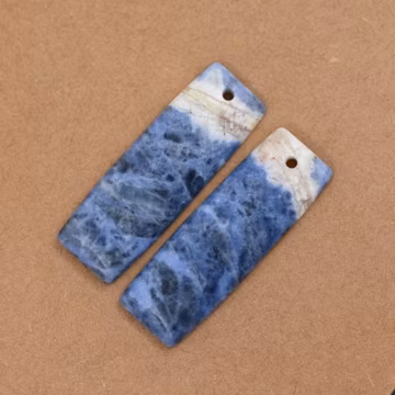 1 Pair/ nature blue-veins gemstone earring pair, Semi precious matched stone charms