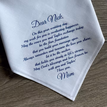 Gift For Son On Wedding Day Groom Hankerchief From Mom