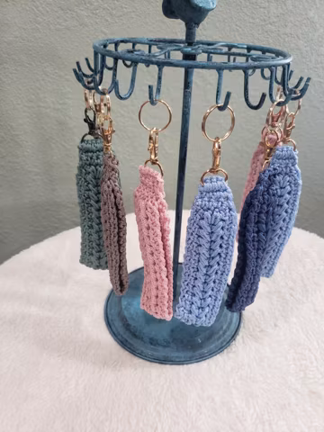 Heirloom Bloom Crochet Wristlet Key Fob, Handmade Keychain, Wristlet Key Holder, Crochet Purse Charm, Gift for Her, Stocking Stuffer