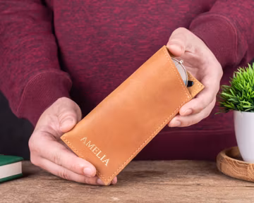 Customized Leather Glasses Case, Genuine Leather Eyeglass Case, Reading Glasses Case, Sunglasses Sleeve, Eyewear Case, Sunglasses Pouch Bag