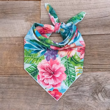 Hibiscus Flower Dog Bandana; Hawaiian Scarf