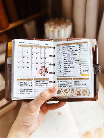 PP002 | Monthly Goals & Finances for Pocket Rings Printable Planner