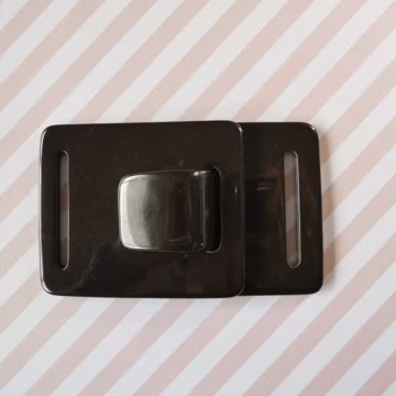 Vintage very large dark brown clip buckle
