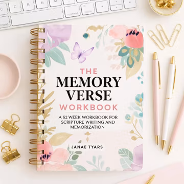The Memory Verse Workbook | A 52-Week Workbook for Scripture Writing and Memorization
