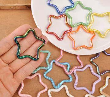 High quality,1-50pcs AB Colorful Star Shaped Carabiner Spring Belt Clip Key Chain Clip,1.9” Metal Hook Carabiner Star Keychain Backpack Clip