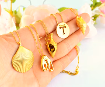 Turkish Water Cup Jug Broken Pitcher Cruse, Tiger Seashell Cowrie Charm, Cowry Beer Keg