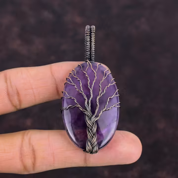 Tree Of Life Star Amethyst Pendant Copper Wire Wrapped Pendant Gemstone Pendant Gift For Mother Handmade Amazing Pendant Copper Wire Jewelry