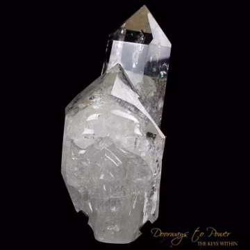XL Clear Quartz Crystal GUARDIAN Skull Powerful Protector x Defender RESERVED Carolyn