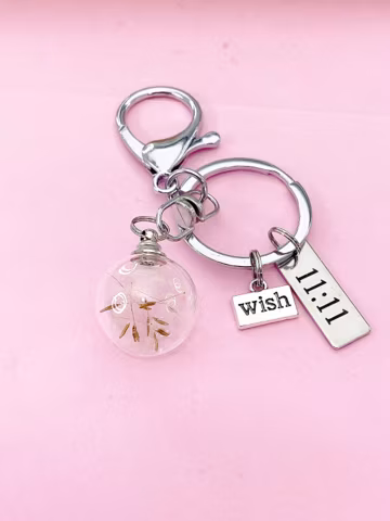 Silver Dandelion Wish Keychain, N5690