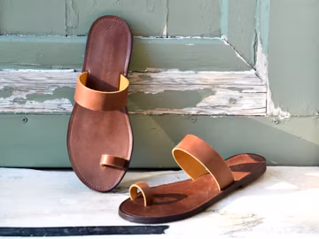 Toe Ring Leather Sandals, Greek sandals, Women sandals