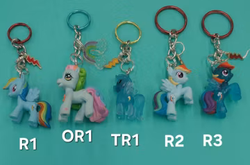 Rainbow Dash, Wonderbolts, and Friends My Little Pony (MLP) Up Cycled Keychains