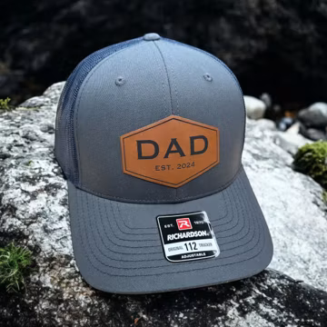 Personalized Dad Patch Hat, Dad Birthday Gift, New Dad Gift, Gift For Husband, Trucker Hat, Leather Patch Hat, Custom Hat, New Dad Present
