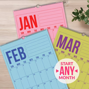 2026-2027 Wall Calendar | Large Colorful Monthly Planner | Vertical Layout | 12 Month Hanging Calendar | Sunday and Monday Start Available