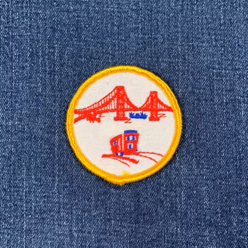 Vintage San Francisco Patch - Embroidered Cable Car & California Golden Gate Bridge 2.25" (Sew On)