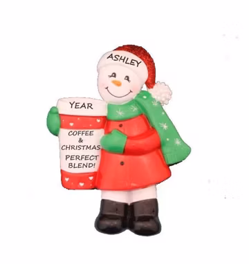 Coffee And Christmas Lover Personalized Ornament - Coffee Drinker Personalized Ornament