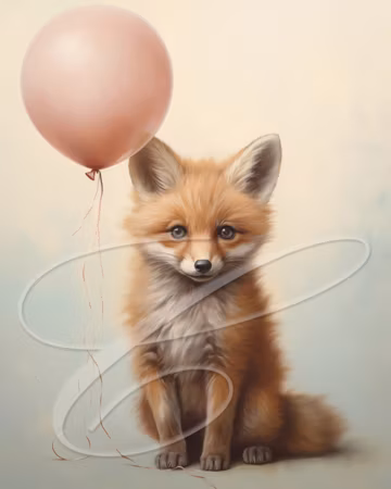 Vintage Country Watercolor Wreath sign jpg digital Download Adorable Whimsical Baby Animals with Balloons 6 Image Set! Zip File please read!