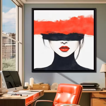Radiant Allure Portrait Mystique: Chic Home Decor, Modern Art, Bold Expression, Elegant Wall Art, Female Portrait by NICHECANVAS