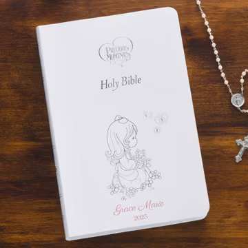 Personalized Children’s Bible – White Keepsake Bible – Custom Christian Gift for Girls