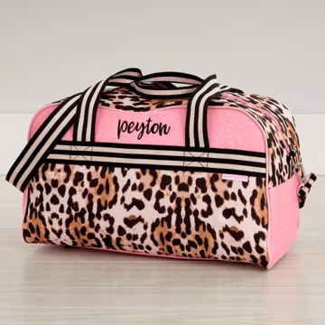 Leopard Embroidered Kids Duffel Bag β Personalized Travel Bag