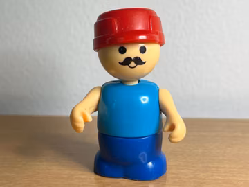 Small Vintage Fisher Price Little People Toy man red hat