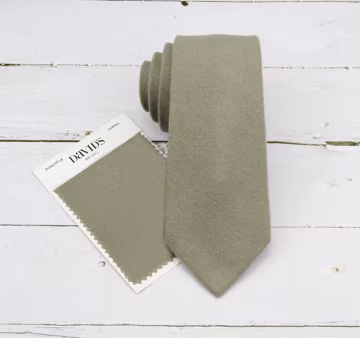 Sage Wool Tie - Matte Pale Green Eucalyptus Wedding Necktie Men & Kid Sizes, Davids Bridal Azazie Color - Wedding Groomsmen Groom