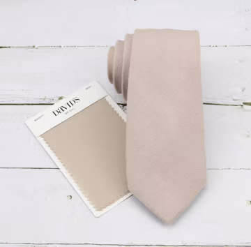 Beige Ties - Mens Biscotti Tan Tweed Wool Necktie - Mens & Kids Size - Davids Bridal Azazie Color - Wedding Groomsmen Groom