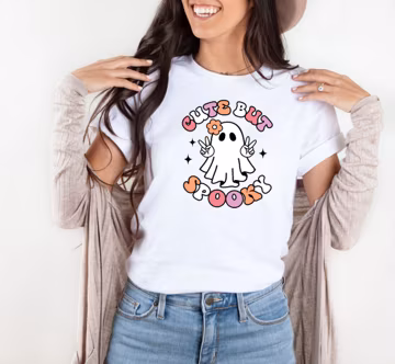 Cute But Spooky Crewneck Shirt-Cute Halloween Mom Woman shirt-Cute Spooky Halloween Shirt-Cute Ghost Spooky Shirt-Ghost Halloween Shirt-Boo