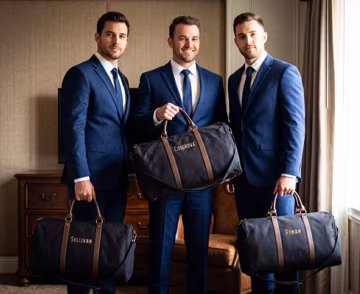 Custom Convertible Duffle Bag and Shoe Bag Gift Set, Groomsmen Gift Canvas Suit Bag Duffle Combo