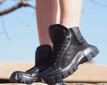 Black Leather Sneaker Boots Women, Leather High Top Sneakers, Womens leather Sneakers, Lace Up Boots, Leather Ankle Boots