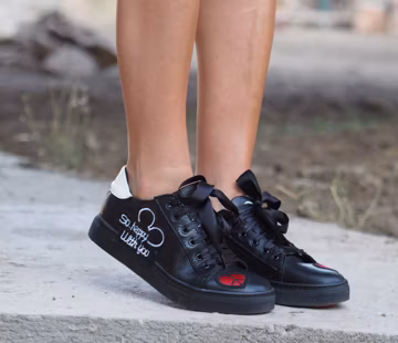Black genuine leather sneakers/women genuine leather sneakers,extravagant leather sneakers