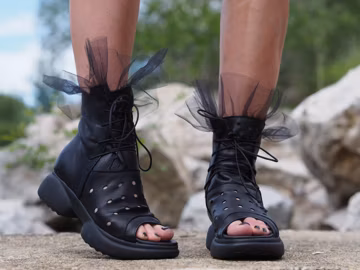 Genuine leather summer boots ,Black genuine leather summer boots ,Women leather summer boots,Leather gladiator sandals