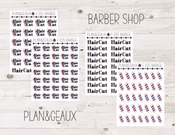 Barber Shop Planner Stickers, Hair Cut Planner Sticker, Hair Appt Stickers, FUN-335