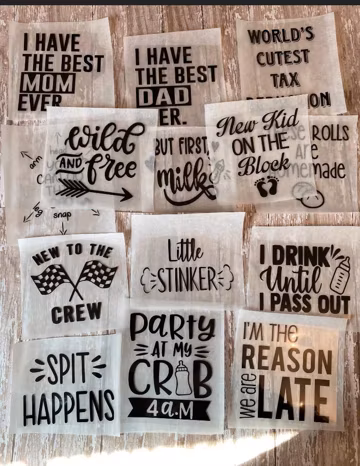Baby Shower Iron-On Decals: DIY Bib or Baby Clothes Decorating Station