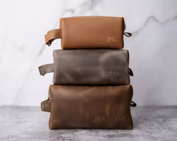 Leather toiletry bag personalized groomsmen gifts leather dopp kit personalized gift for him mens dopp kit for men, unique letters