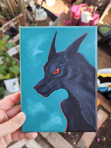 Hellhound Original Acrylic Painting on Canvas