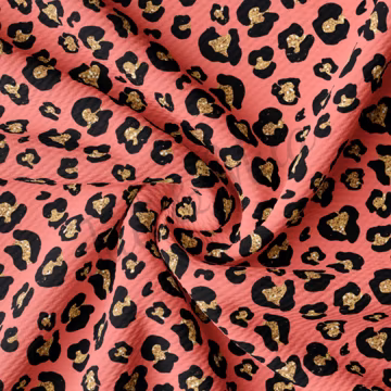 Cheetah Leopard Liverpool Bullet Textured Fabric by the yard 4Way Stretch Solid Strip Thick Knit Jersey Liverpool Fabric AA177 TBP102